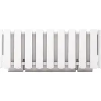 Prosperplast Plantenbak/bloembak Fence look - kunststof - parel wit - 38 x 18 x 16 cm - Plantenpotten
