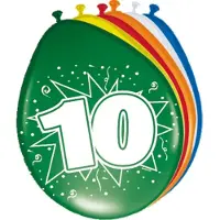 Folat 32x stuks Ballonnen versiering verjaardag 10 jaar - Ballonnen