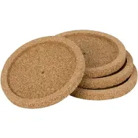 Cosy & Trendy Set van 4x glazenonderzetters kurk 10,5 cm - Glazenonderzetters