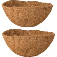 Esschert Design 2x stuks voorgevormde inlegvellen kokos voor hanging basket 25 cm - kokosinleggers - Plantenbakken
