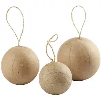 Rayher Hobby Knutselmateriaal 12x kerstballen van papier mache - Kerstbal