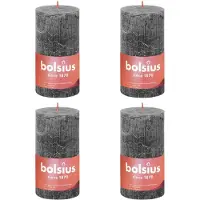 Multi - Rustieke Kaars - 4 Stuks - Antraciet - 13cm