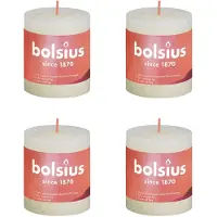 Bolsius Stompkaarsen Shine 4 st rustiek 80x68 mm zacht parelkleurig