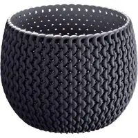 Prosperplast Plantenpot/bloempot kunststof dia 14.5 cm en hoogte 11 cm antraciet grijs - Plantenpotten