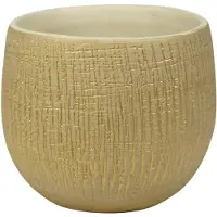 Ter Steege Steege Plantenpot - keramiek - beige - 15 x 13 cm - Plantenpotten