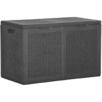 vidaXL Tuinbox 180 L PP rattan zwart