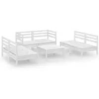 vidaXL 7-delige Loungeset massief grenenhout wit