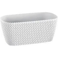 Prosperplast 1x Kunststof splofy plantenbak/bloembak wit 40 cm - Plantenbakken