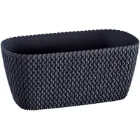 Prosperplast 1x Kunststof splofy plantenbak/bloembak antraciet 30 cm - Plantenbakken