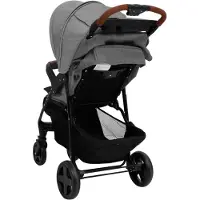 vidaXL Kinderwagen 2-in-1 staal lichtgrijs
