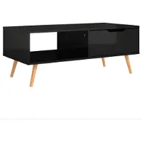 vidaXL Salontafel 100x49,5x43 cm bewerkt hout hoogglans zwart