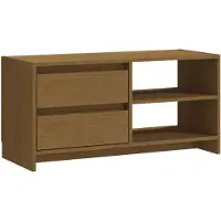 vidaXL Tv-meubel 80x31x39 cm massief grenenhout honingbruin