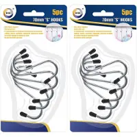 Did 10x stuks S-haken met zwarte beschermlaag 7 cm - Handdoekhaakjes