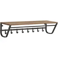 Acaza Lange Kapstok voor de Muur of Wand - 90 cm Lang - Essenhout bruin