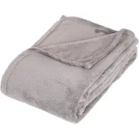 Atmosphera Fleece deken/fleeceplaid grijs 125 x 150 cm polyester - Plaids