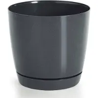 Prosperplast plantenpot - kunststof - antraciet - D28 x H26 cm - Plantenpotten