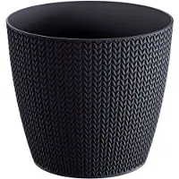 Prosperplast Plantenpot - antraciet - kunststof - D26 x H23 cm - Plantenpotten