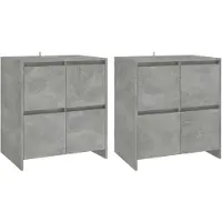 vidaXL Dressoirs 2 st 70x41x75 cm bewerkt hout betongrijs