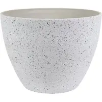 Ter Steege Bloempot/plantenpot van gerecycled kunststof wit D22 en H17 cm - Plantenpotten