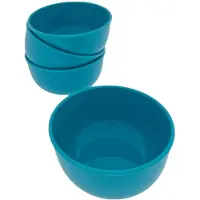 Benza Salade schaaltjes kunststof Kommen - 4-delig - Ø 13 x 6 cm - 400 ml - Blauw