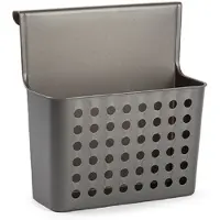 PlasticForte Badkamer/keuken hang opbergmandjes/organizers antraciet 26 x 24 cm - Opbergmanden