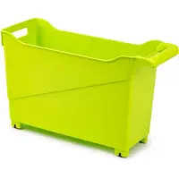 Forte Plastics Kunststof trolley lime groen op wieltjes L45 x B17 x H29 cm - Opberg trolley