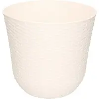 Forte Plastics 1x Witte plantenbakken/bloembakken rond 25 cm - Plantenpotten