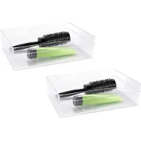 Forte Plastics 2x Sorteerbakjes/verdeelbakjes transparant 30 x 22 x 5 cm - Opbergbox