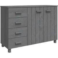 vidaXL Dressoir HAMAR 113x40x80 cm massief grenenhout donkergrijs
