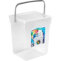 Forte Plastics 2x stuks afvalbakken/opslagboxen/emmers kunststof met deksel transparant 5 liter 20 x 17 x 23 cm - Prullenbakken