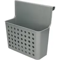 Forte Plastics Badkamer/keuken hang opbergmandjes/organizers zilver 26 x 24 cm - Opbergmanden