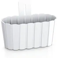 Prosperplast Muur plantenpothoutlook - 27 x 15 cm - parel wit - Plantenpotten