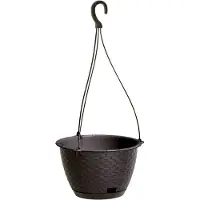 Prosperplast plantenpot - kunststof - donkerbruin - D22 x H14 cm - Plantenpotten