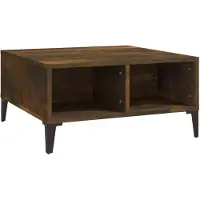 vidaXL Salontafel 60x60x30 cm bewerkt hout gerookt eikenkleurig