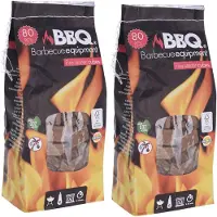 Bbq collection 2x Grote zakken met 80x barbecue aanmaakblokjes per zak - Aanmaakblokjes