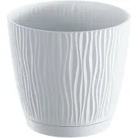 Prosperplast Plantenpot - kunststof - wit - D24 x H23 cm - Plantenpotten