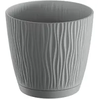 Prosperplast Plantenpot - kunststof - steengrijs - D28 x H26 cm - Plantenpotten
