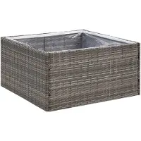 vidaXL Plantenbak 80x80x40 cm poly rattan grijs
