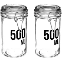Secret De Gourmet 2x stuks inmaakpotten/voorraadpotten 0,5L glas met beugelsluiting - Voorraadpot