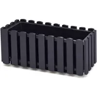 Prosperplast Plantenbak/bloembak Fence look - kunststof - antraciet - 38 x 18 x 16 cm - Plantenpotten