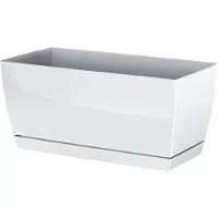 Prosperplast plantenpot - kunststof - parel wit - 29 x 14 x 14 cm - Plantenpotten