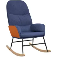 vidaXL Schommelstoel stof blauw