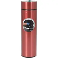 Excellent houseware RVS warmhoud thermofles / isoleerfles voor onderweg metallic rood 450 ml - Thermosflessen