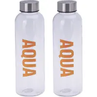 Excellent houseware 2x stuks bidon drinkfles/waterfles oranje 500 ml met schroefdop - Drinkflessen