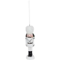 Clayre & Eef Kersthanger Notenkraker 13 cm Wit Kunststof Kerstbal Wit Kerstbal