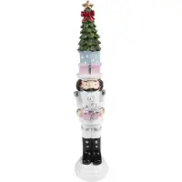 Clayre & Eef Kerstdecoratie Notenkraker 25 cm Wit Kunststof Decoratief Figuur Decoratieve Accessoires Woonaccessoires