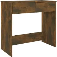 vidaXL Bureau, gerookt eikenfineer, 80x40x75 cm, houtvezelplaat