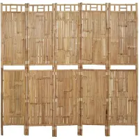 vidaXL Kamerscherm met 5 panelen 200x180 cm bamboe