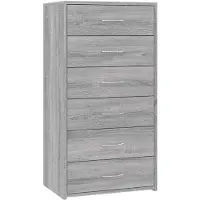 vidaXL Dressoir met 6 lades 50x34x96 cm bewerkt hout grijs sonoma
