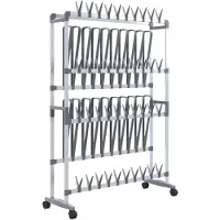 vidaXL Schoenenrek met wieltjes 89x27x120 cm zilverkleurig